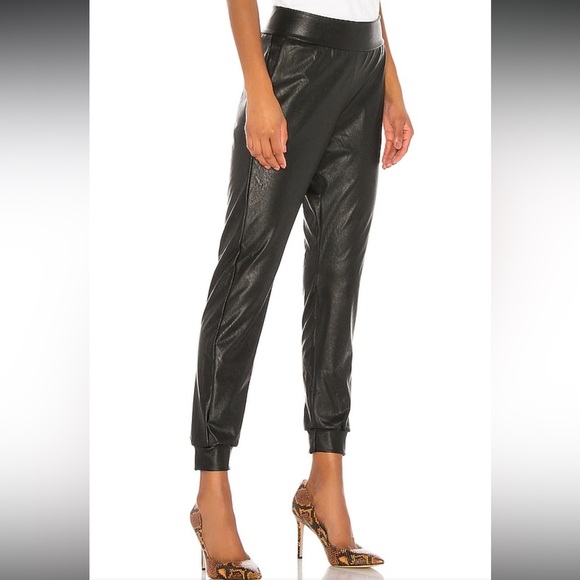 Commando Faux Leather Joggers - Black, Size Small - Picture 1 of 8